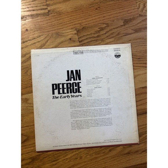 Jan Peerce~The Early Years~1970 Classical Opera~Everest 3264~FAST SHIPPING!! - Picture 3 of 7